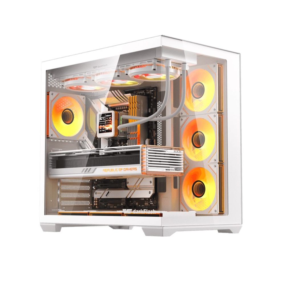 Gabinete Gamer Darkflash C280 E-ATX Lateral de Vidro ARGB Branco