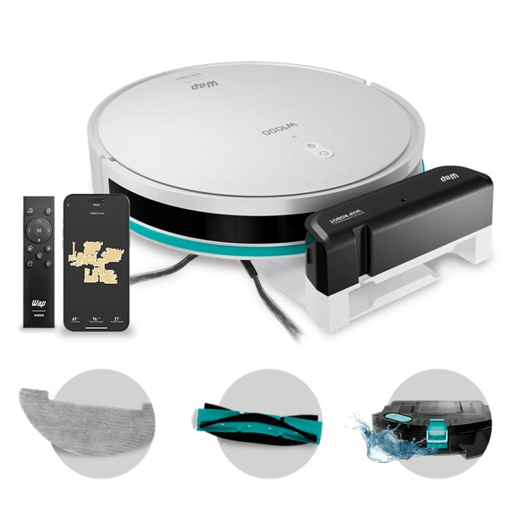 Robô Aspirador de Pó Wap Robot W1000 Com Mapeamento Bivolt Robô Aspirador de Pó Wap Robot W1000 Com Mapeamento Bivolt