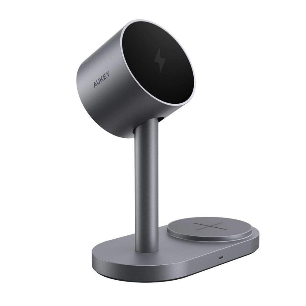 Carregador de Mesa Aukey Sem Fio Magnético 2 em 1 25W MagFusion 2X Qi2.2 LC-MC213 Preto Carregador de Mesa Aukey Sem Fio Magnético 2 em 1 25W MagFusion 2X Qi2.2 LC-MC213 Preto