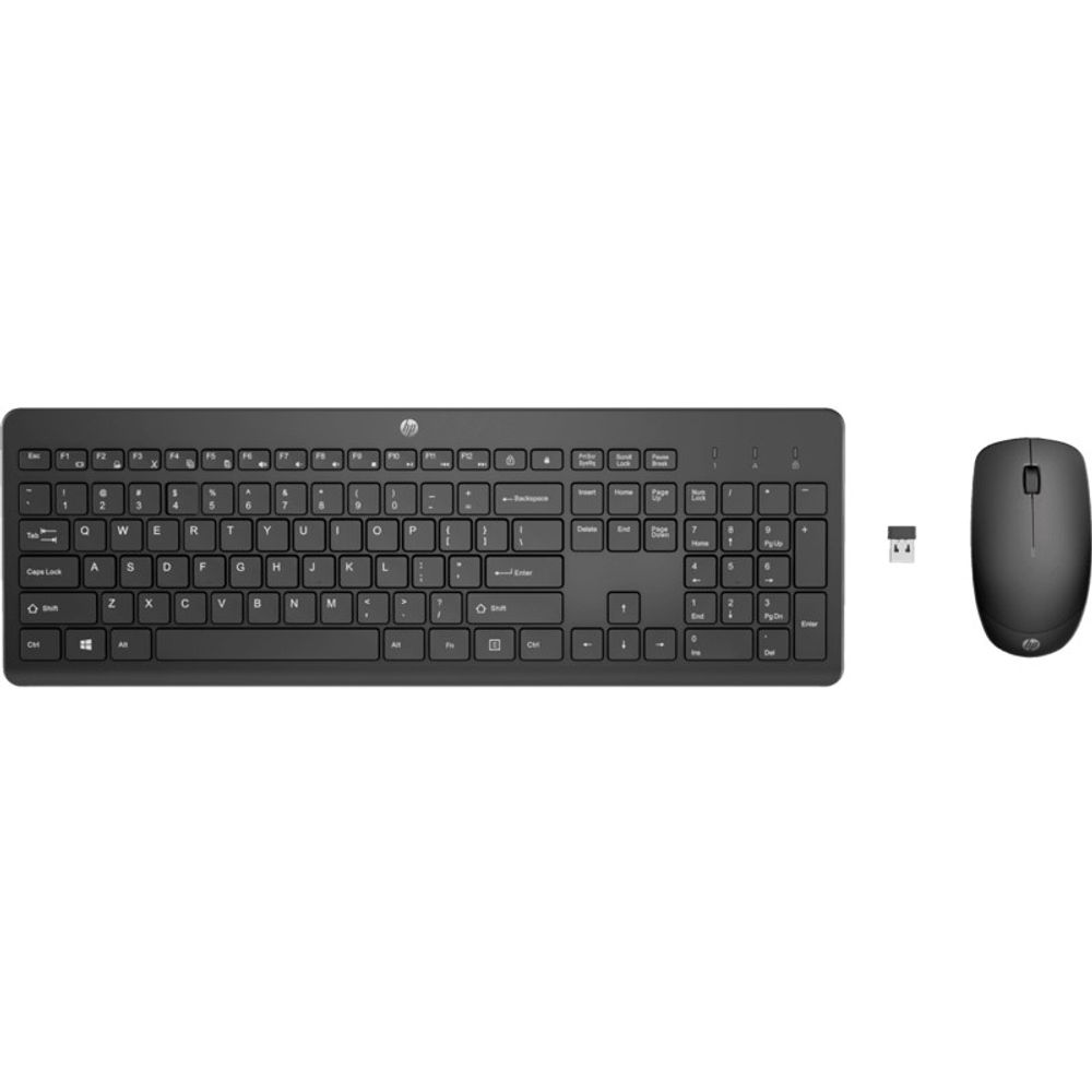 Kit Teclado e Mouse HP 230 sem Fio ABNT2 Preto