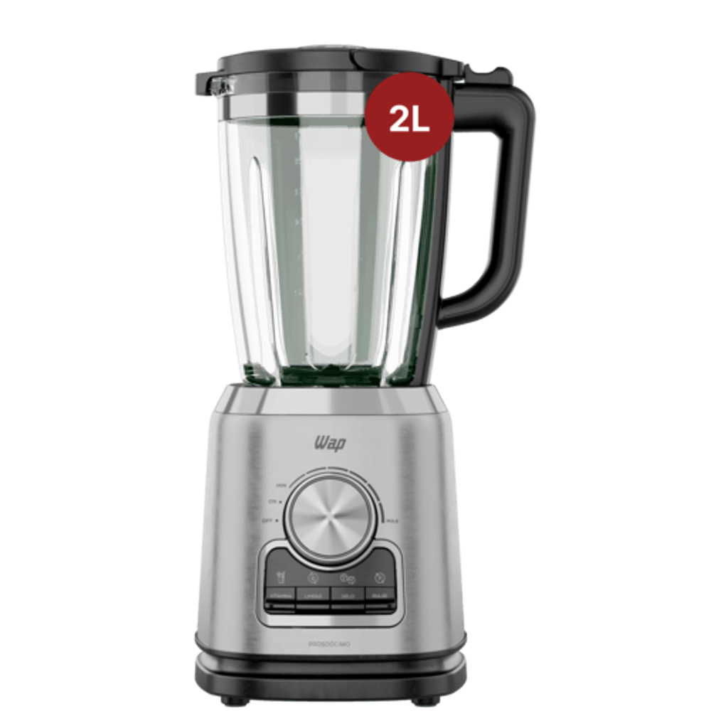 Liquidificador WAP 2L 900W Copo de Vidro WB2000 127V Preto e Cinza Liquidificador WAP 2L 900W Copo de Vidro WB2000 127V Preto e Cinza